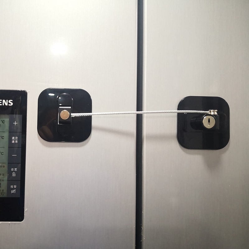 YEYA Upgraded Child Safety Cabinet Lock, Refrigerator Lock for Toddlers, Fridge Lock with Key - Image 1