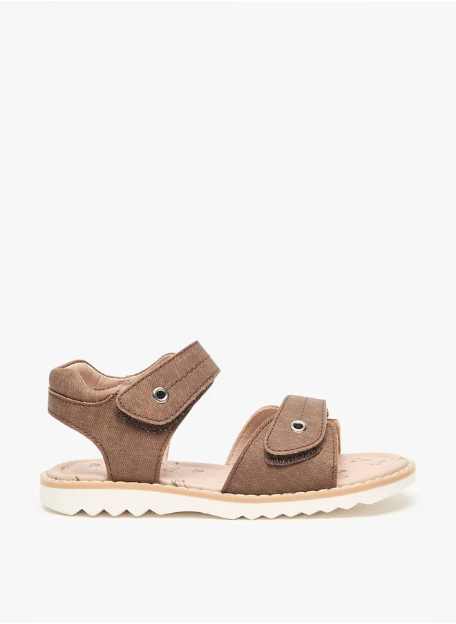 جونيورز Boys Textured Sandals With Hook And Loop Closure