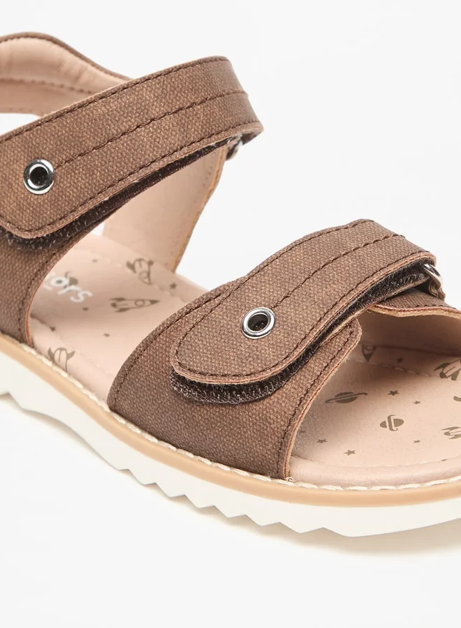 JUNIORS Boys Textured Sandals With Hook And Loop Closure
