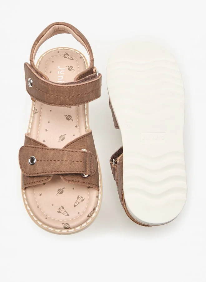 JUNIORS Boys Textured Sandals With Hook And Loop Closure