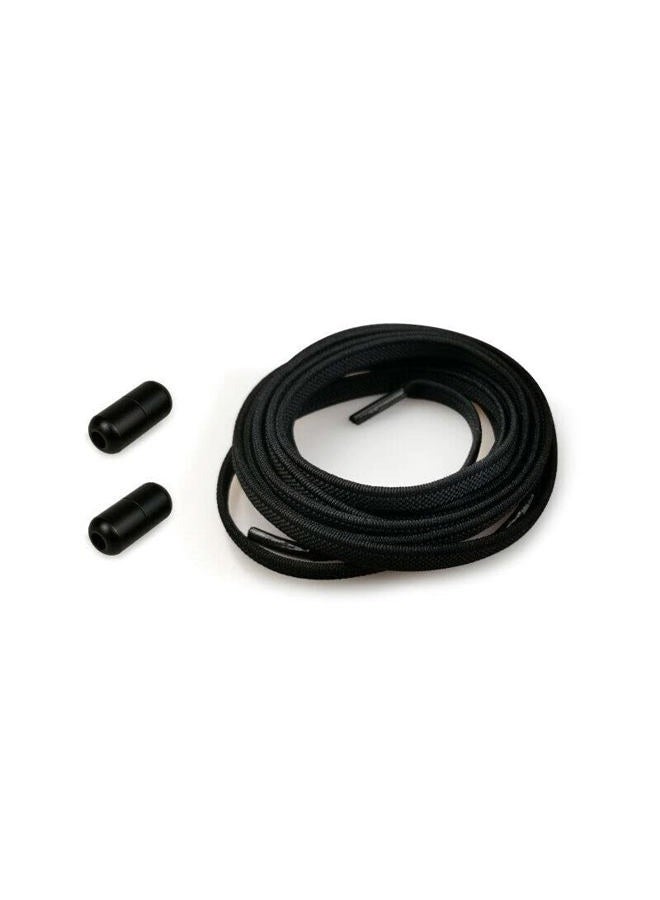 Boolavard Elastic No Tie Shoe Laces For Adults,Kids,Elderly,System With Elastic Shoe Laces (2 Pairs) (Black) - Image 1