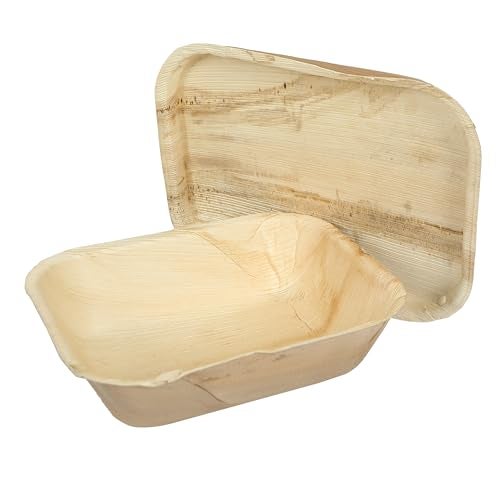 Clazkit Areca Palm Leaves Containers with Lid | Disposable Eco-Friendly Containers for Serving Snacks and Meals | Durable and Sturdy Containers used for Kitchen (1000ml, Pack of 10) - Image 5