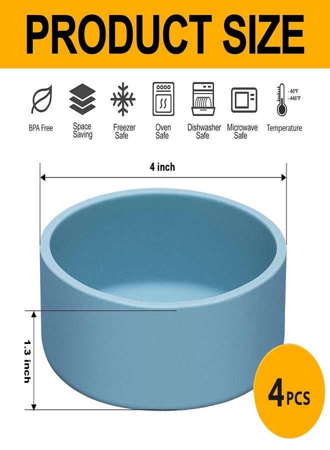 Dootafy 4 Pack Silicone Air Fryer Egg Pan Individual Microwave Egg Cooker Eggwich Egg Bites Molds for Oven Microwave - Blue - Image 3