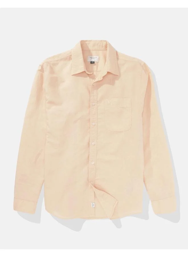 American Eagle AE Linen Button-Up Shirt