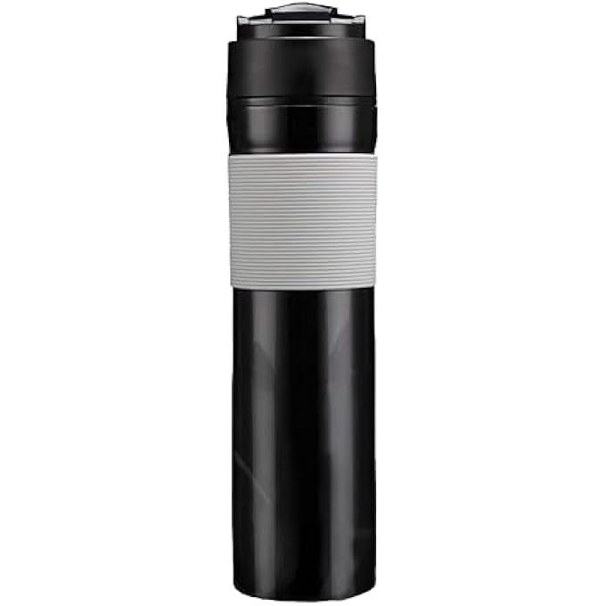 NALACAL ماكينة تحضير القهوة الفرنسية 2 في 1 المحمولة للسفر بسعة 118 أونصة، كوب أسود يحافظ على المشروبات ساخنة لساعات، مثالية للتخييم والعمل والمدرسة أثناء التنقل - Image 2