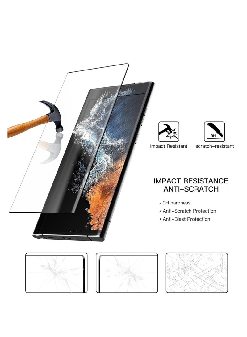 DUSALA Samsung Galaxy S22 Ultra 5G Screen Protector Tempered Glass 3D Curved Edge High Definition Anti Scratch 9H Hardness Bubble Free Case Friendly Screen Protector for Samsung Galaxy S22 Ultra 5G - Image 2