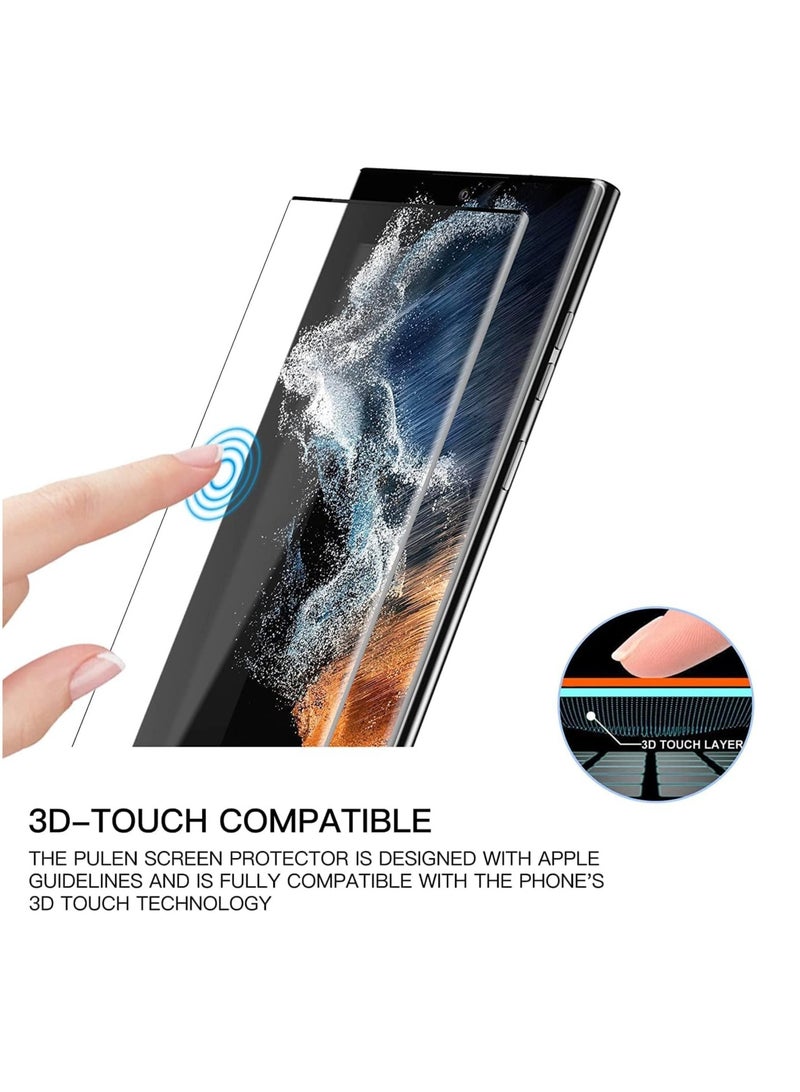 DUSALA Samsung Galaxy S22 Ultra 5G Screen Protector Tempered Glass 3D Curved Edge High Definition Anti Scratch 9H Hardness Bubble Free Case Friendly Screen Protector for Samsung Galaxy S22 Ultra 5G - Image 3