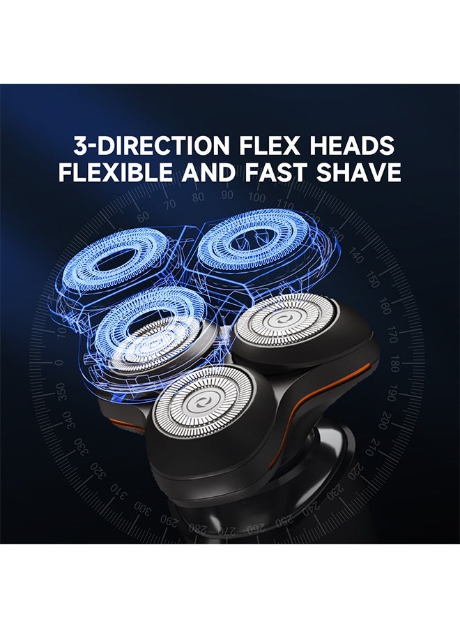 ENCHEN 5-in-1 Men's Electric Shaver Grooming Kit | 3D Floating 3-Blade Shaver | 27 Self-Sharpening Blades | IPX7 Waterproof | 60-Min Cordless Runtime | Fast Charging | Suitable for Shaving, Trimming & Facial Care - Image 3