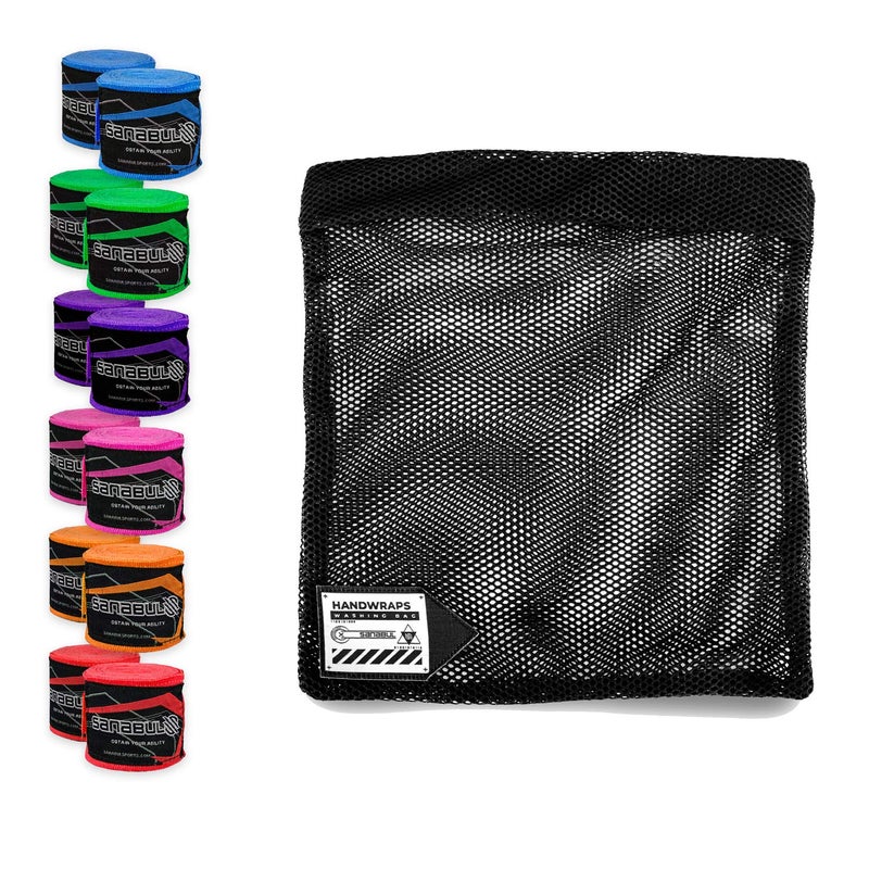 Sanabul Handwrap Laundry Bag Mesh Boxing Glove Hand Wrap Wash Bag with Zipper- Black , Large - Image 3