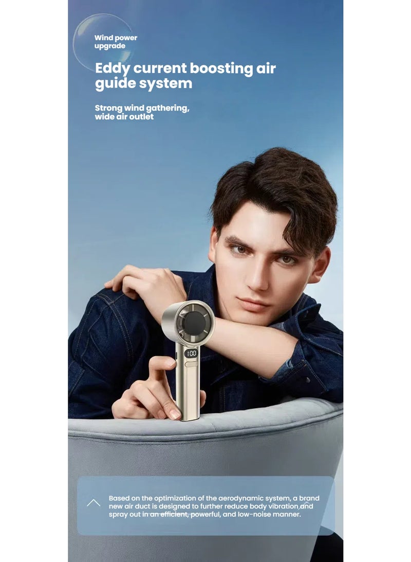 المروحة المحمولة بدون خطوات قابلة للتعديل ، مروحة شخصية محمولة مع شاشة LED ، مروحة صغيرة مع سرعة 1-120 ، مروحة مكتب قابلة لإعادة الشحن مروحة يدوية للسفر أو المكتب (أبيض) - Image 4