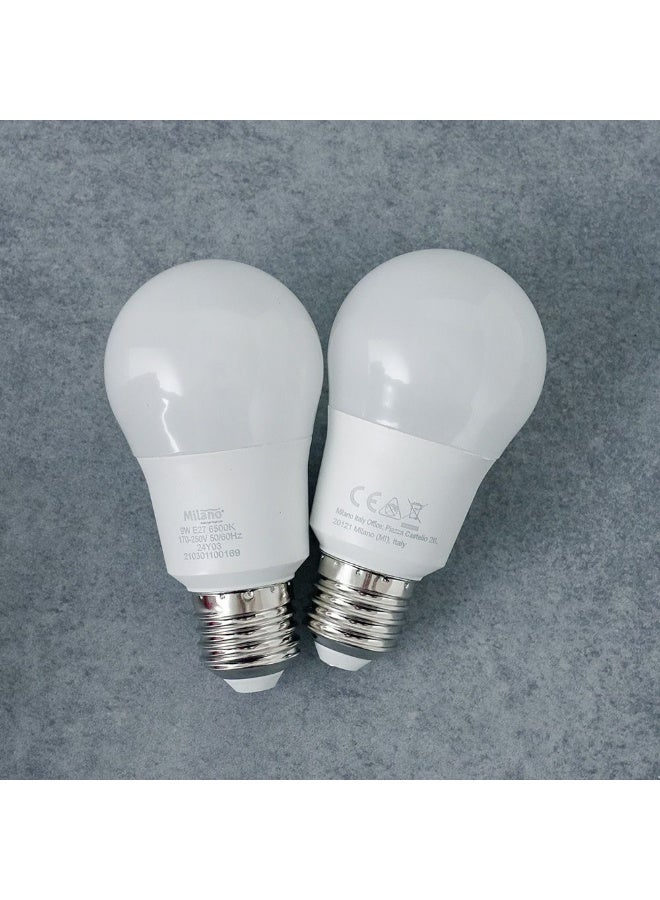 DANUBE HOME مصباح دانوب هوم ميلانو LED مجموعة 2 قطعة 9 واط E-27 6500 كيلفن | مصابيح توفير الطاقة لغرفة المعيشة وغرفة النوم وغرفة الطعام والمكاتب - Image 2