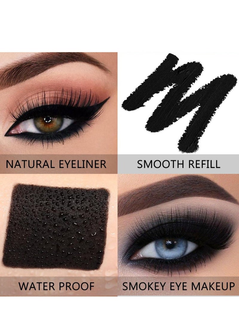 4Pcs Black Gel Eyeliner Set - Waterproof Matte Eye Liner Pencils & Cat Eye Stamp Tool for Beginners - Perfect for Stunning Eye Makeup Looks  - Image 3