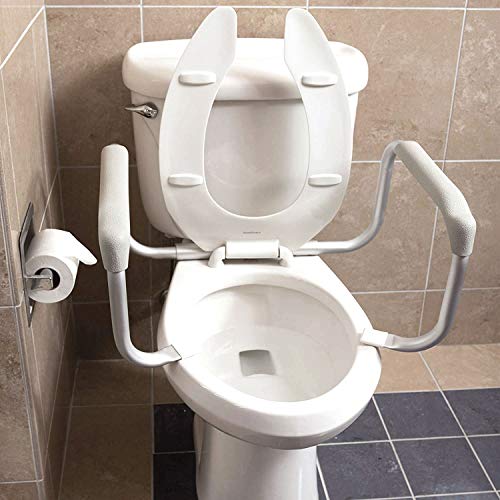 DMI Toilet Safety Rails Toilet Handles for The Elderly Toilet Safety Handrails Frame Easy Assembly with no Tools, White - Image 2