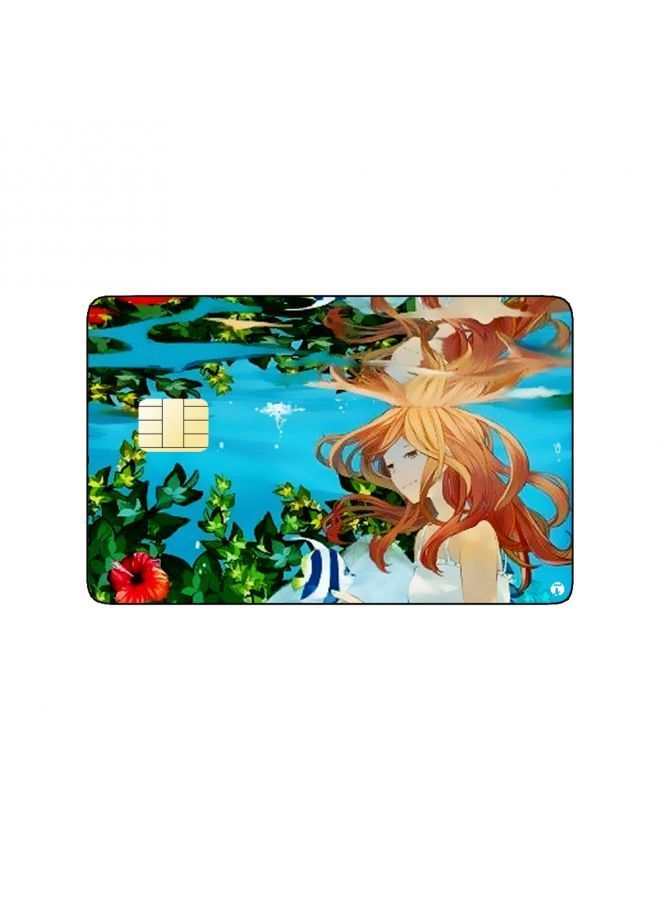 RKN PRINTED BANK CARD STICKER Beautiful Girl Drawing Underwater - Image 1