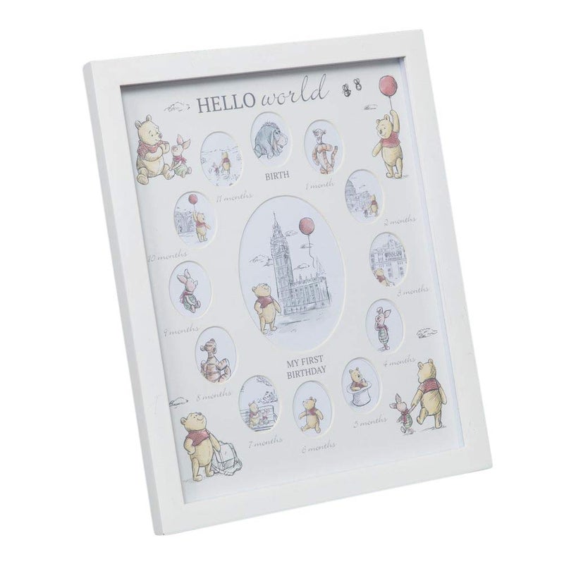 Happy Homewares Happy Homewares Winnie The Pooh My First Birthday MultiAperture Collage Picture Frame  Officially Licensed 