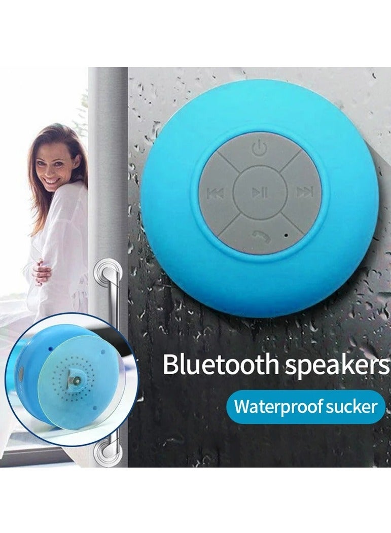 AROAQ Bluetooth Shower Speaker, Waterproof Wireless Stereo and DSP Technology Speaker with Suction Cup, Durable Handsfree Portable Mini Speakerphone for Showers, (Blue) - Image 2