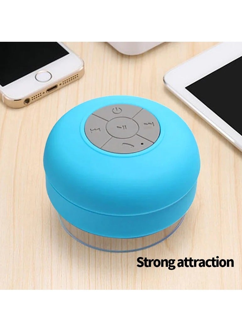 AROAQ Bluetooth Shower Speaker, Waterproof Wireless Stereo and DSP Technology Speaker with Suction Cup, Durable Handsfree Portable Mini Speakerphone for Showers, (Blue) - Image 4