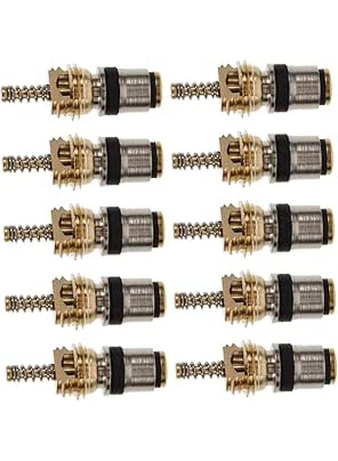 Copper Automotive Air Conditioner Valve Core Stem 10pcs High Low Pressure Refrigeration Valve - Image 1