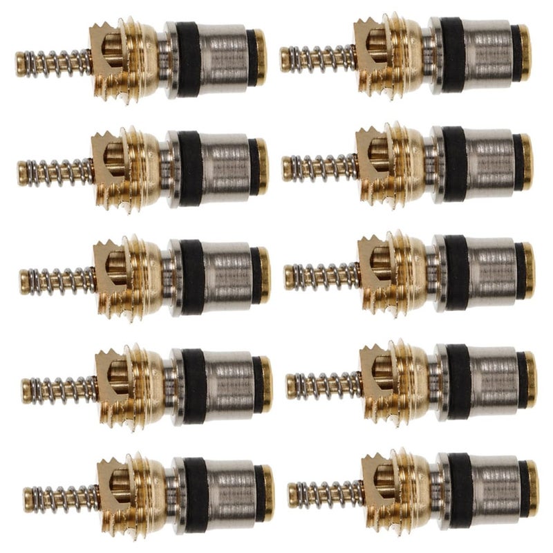 Copper Automotive Air Conditioner Valve Core Stem 10pcs High Low Pressure Refrigeration Valve - Image 2