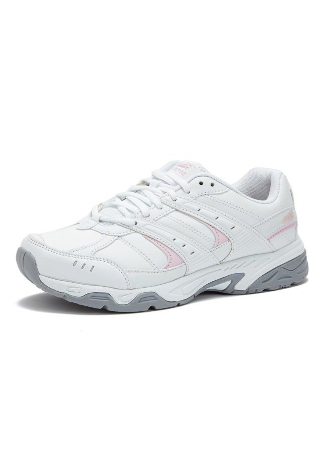 Avia Verge Womens Sneakers - Tennis, Court, Cross Training, or Pickleball Shoes for Women, 8.5 Wide, White with Light Pink, Bright White/Avia Pink/Silver/Steel Grey, 8.5 Wide - Image 1