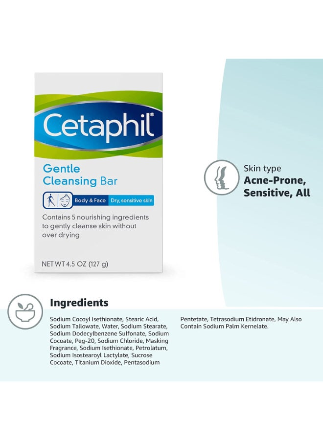 Cetaphil Gentle Cleansing Bar Dry to Normal Sensitive Skin  Pack Of 3 3x127grams - Image 3