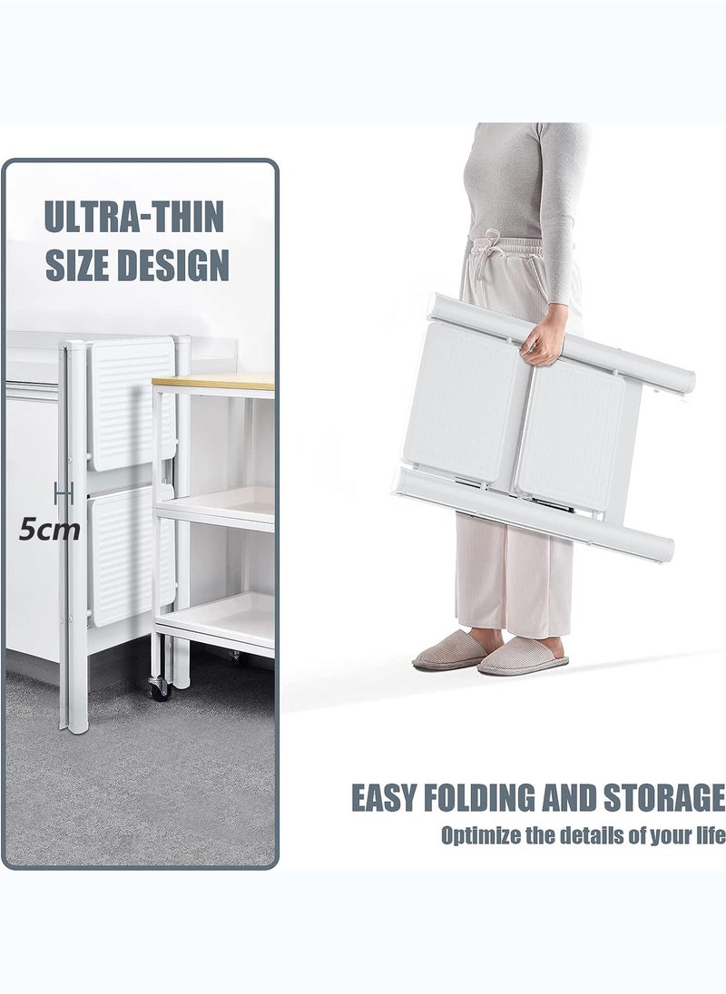 SUNRISE 2 Step Folding Step Stool,Steel Metal Step Stools Non-Slip Pedal,Small Portable Ladder Kitchen Lightweight Home Office Ladders  - Image 5
