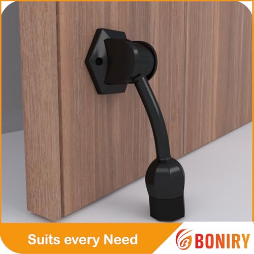 Boniry Heavy-Duty Door Stopper with Anti-Slip Rubber Base | Elegant and Durable Design for All Types of Doors (Black) - Image 4