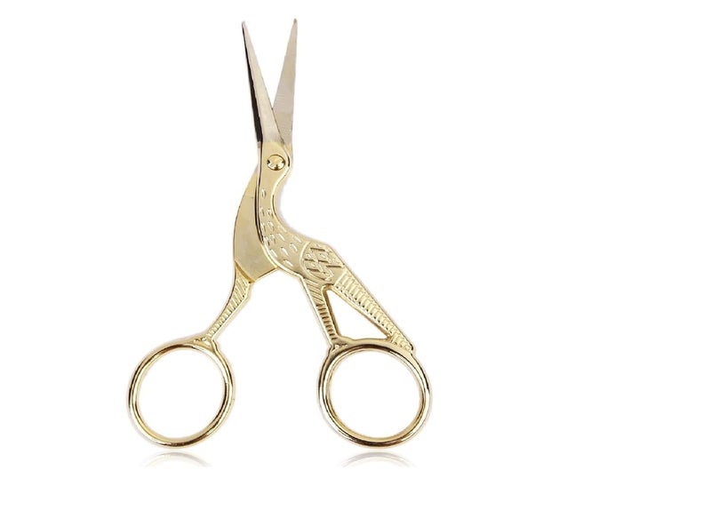 Maxxlite Retro Gold Plated Crane Sewing Tailoring Scissors 9cm (Pack of 2)