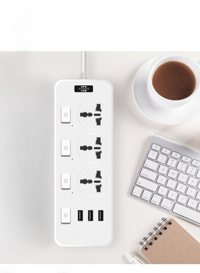 Equipped With 3 USB Ports, A Multi Hole Power Socket Distributor Charger, A 2-Meter 3-Hole Power Cord With A Plug, An Intelligent Charging Base, And A Multi Hole Expansion Cable Suitable For Home, O - Image 5