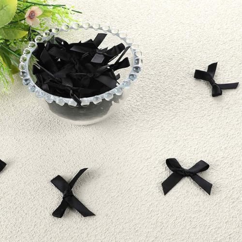 Psyqtsuary 50 Pcs Mini Black Bows Satin Ribbon Bows 4x4cm Little Bows DIY Satin Bows Black Ribbon Mini Bows Cute Small Bows for Craft Sewing Scrapbooking Christmas Party Wedding and Gift Wrapping - Image 5