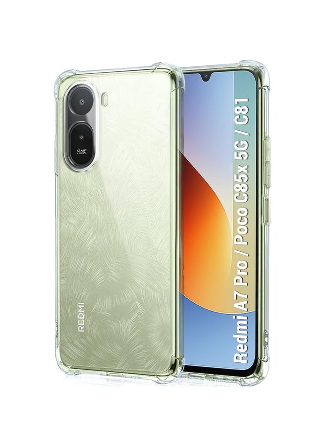 جراب لهاتف Redmi A7 Pro، غطاء شفاف للهاتف مع زوايا معززة، تصميم نحيف ومقاوم للصدمات، جراب TPU مرن لهاتف Redmi A7 Pro - Image 1