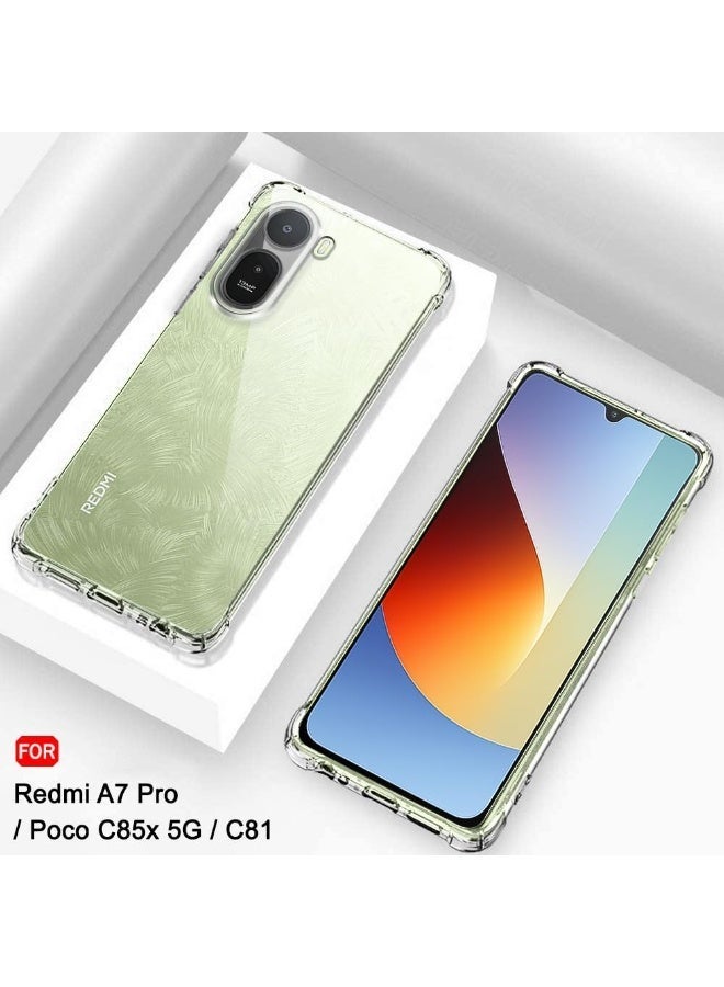 جراب لهاتف Redmi A7 Pro، غطاء شفاف للهاتف مع زوايا معززة، تصميم نحيف ومقاوم للصدمات، جراب TPU مرن لهاتف Redmi A7 Pro - Image 3