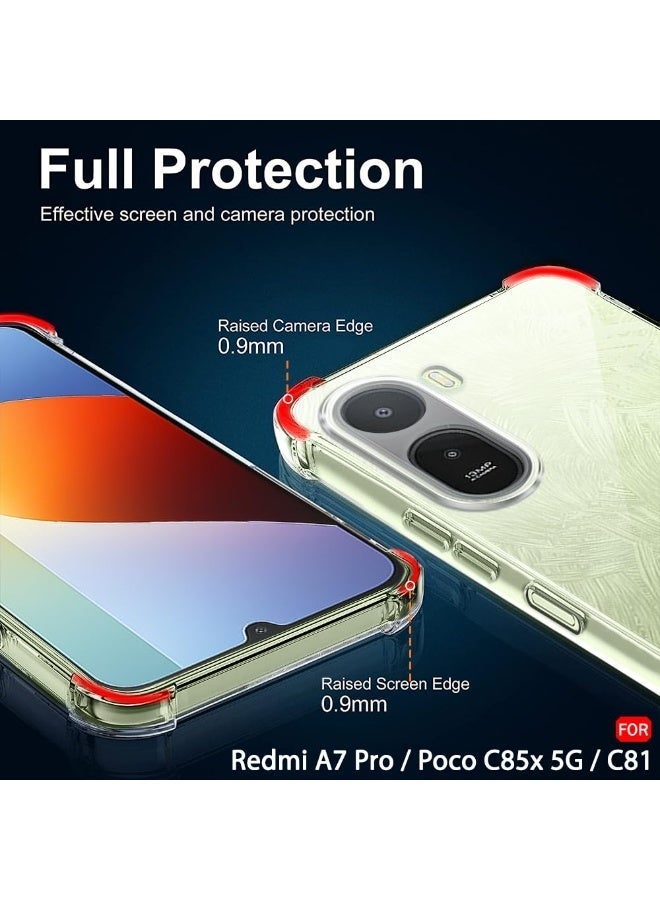 جراب لهاتف Redmi A7 Pro، غطاء شفاف للهاتف مع زوايا معززة، تصميم نحيف ومقاوم للصدمات، جراب TPU مرن لهاتف Redmi A7 Pro - Image 2