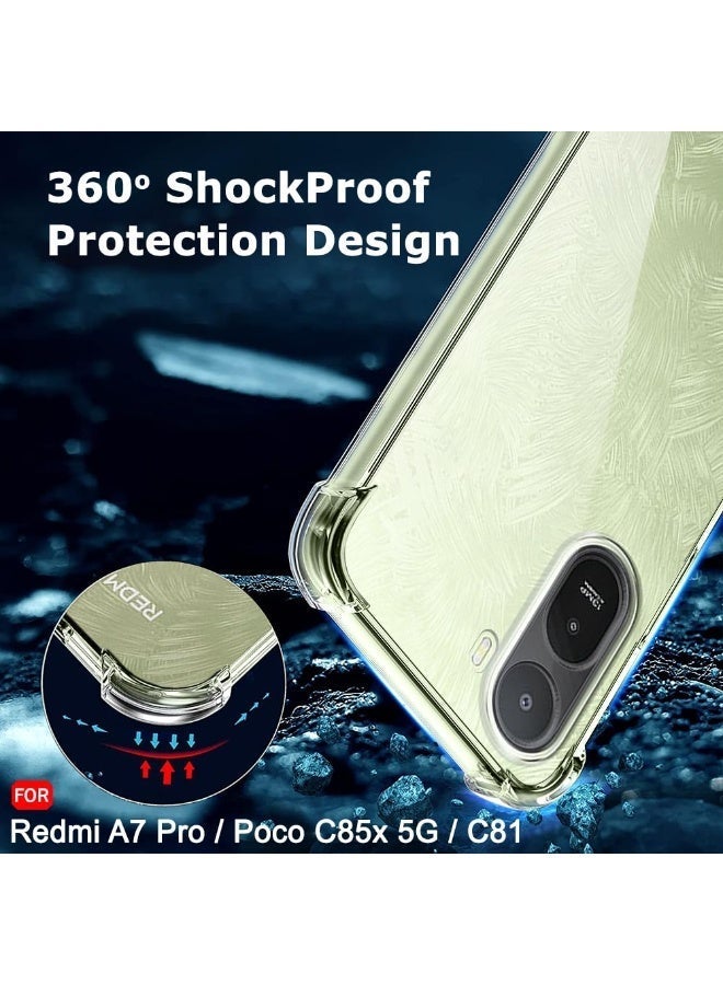 جراب لهاتف Redmi A7 Pro، غطاء شفاف للهاتف مع زوايا معززة، تصميم نحيف ومقاوم للصدمات، جراب TPU مرن لهاتف Redmi A7 Pro - Image 4