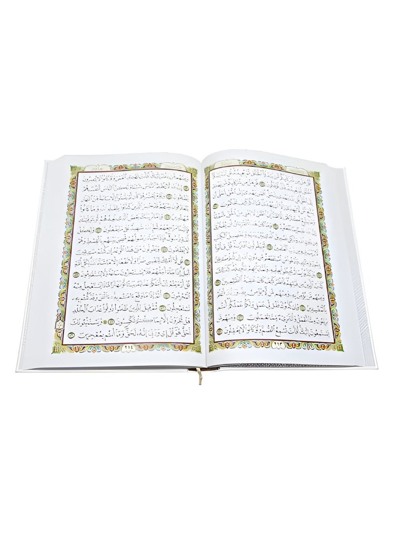 كتاب القرآن الكريم | أزرق كحلي | حجم كبير | عربي | تصميم جميل | قرآن لشهر رمضان، عيد | مجموعة هدايا إسلامية | سهل الحمل | طباعة كبيرة | أساسيات الصلاة | 20 سم × 14 سم - Image 3