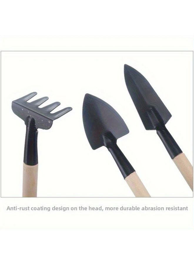 Three Piece Mini Gardening Tool Set Multi Functional Shovel Rake Potting Soil Scoop - Image 3