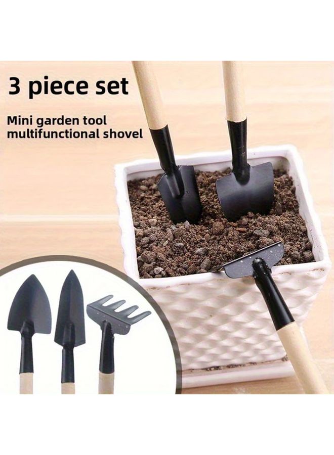 Three Piece Mini Gardening Tool Set Multi Functional Shovel Rake Potting Soil Scoop - Image 1