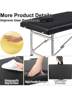 ZUIHAO ZUIHAO Portable Massage Bed Lash Bed Facial Table SPA Beds Salon Tattoo Esthetician Bed with Carrying Bag for Shop & Home  - Image 3