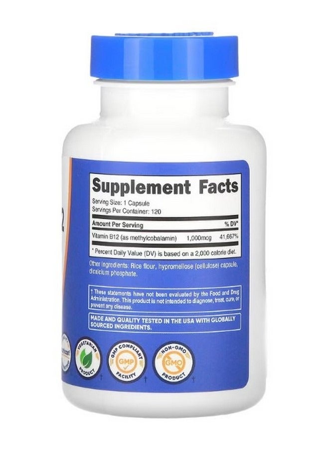 Vitamin B12 1000 mcg 120 Capsules - Image 2