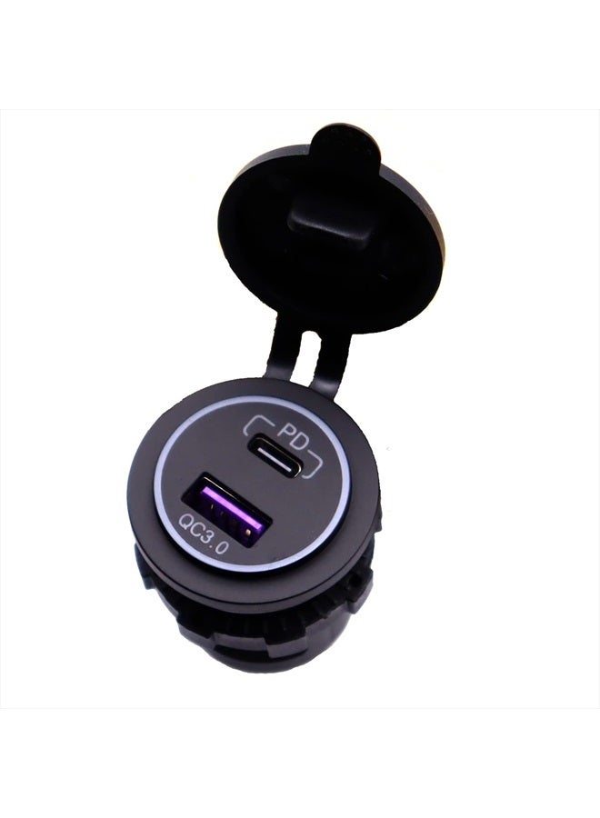 LOKEKE QC3.0 USB A Charger Socket for Car, LOKEKE Waterproof 45W PD USB Type C & QC3.0 Quick Charger Power Charging Socket Outlet Adapter Port for Marine Boat RV Boat  - Image 1