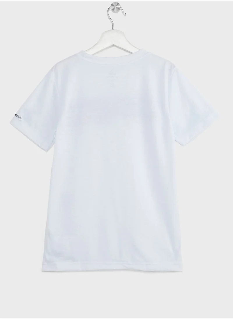 CONVERSE Youth Wordmark Chest Stripe T-Shirt