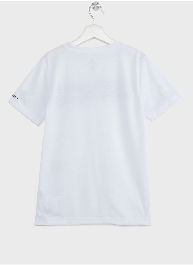 CONVERSE - Youth Wordmark Chest Stripe T-Shirt - Image 1