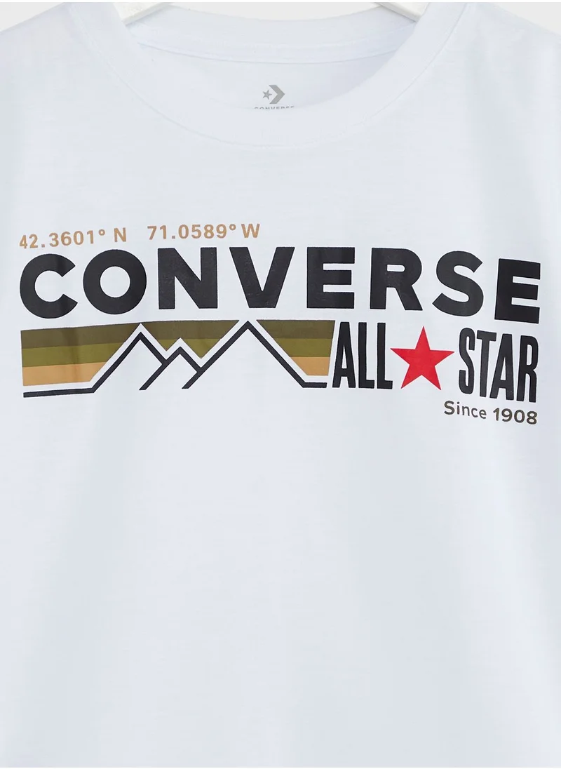 CONVERSE Youth Wordmark Chest Stripe T-Shirt