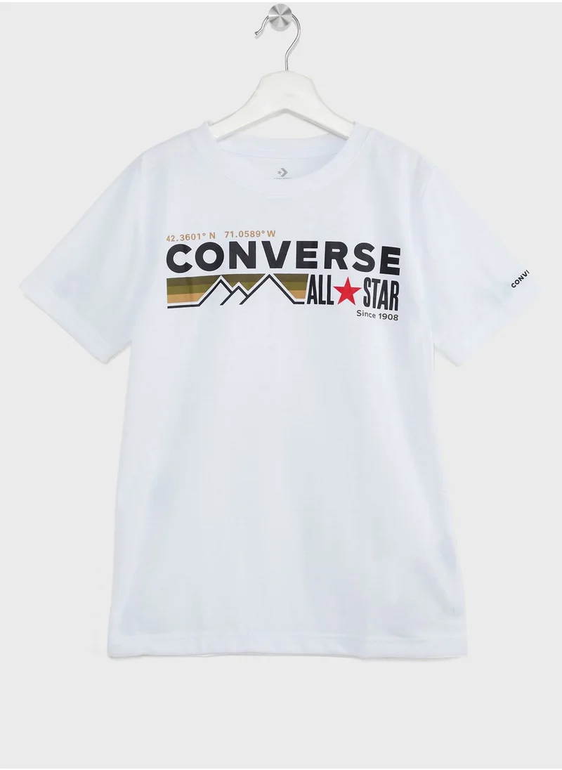 CONVERSE Youth Wordmark Chest Stripe T-Shirt