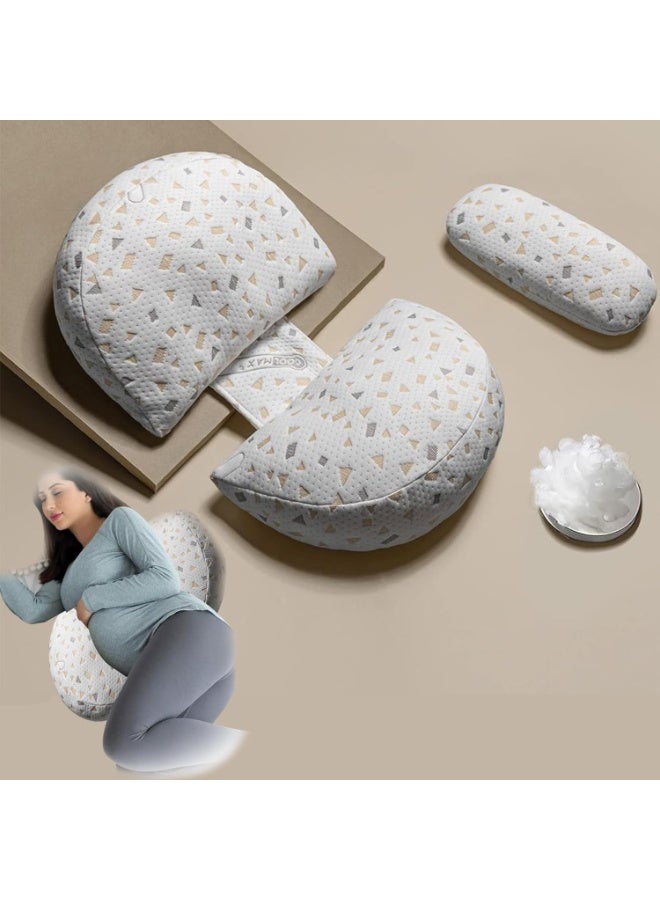 HOMESTAR Pregnancy Pillows for Sleeping, Soft Pregnancy Pillow Side Sleeper with Detachable and Adjustable Pillow Cover, Maternity Body Pillow for Pregnancy Belly/Back Support (Grey) - Image 2