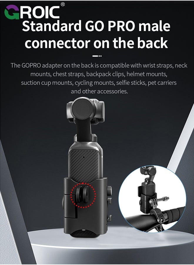 Pocket 3 Expansion Adapter for DJI Osmo Pocket 3 Creator Combo Handle Accessories Cold Shoe, Extended Mounting Bracket Strap Attached to a Tripod Cycling mounts Selfie Stick, etc