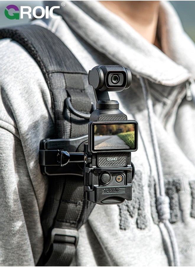 Pocket 3 Expansion Adapter for DJI Osmo Pocket 3 Creator Combo Handle Accessories Cold Shoe, Extended Mounting Bracket Strap Attached to a Tripod Cycling mounts Selfie Stick, etc
