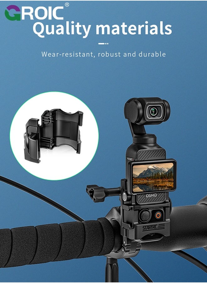 GROIC Pocket 3 Expansion Adapter for DJI Osmo Pocket 3 Creator Combo Handle Accessories Cold Shoe, Extended Mounting Bracket Strap Attached to a Tripod Cycling mounts Selfie Stick, etc  - Image 4