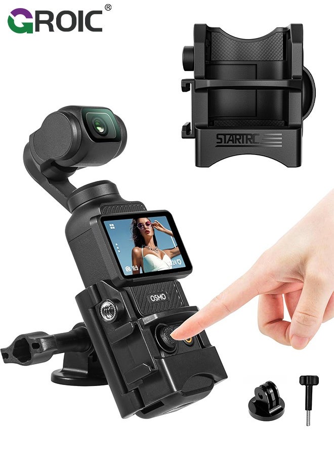 GROIC Pocket 3 Expansion Adapter for DJI Osmo Pocket 3 Creator Combo Handle Accessories Cold Shoe, Extended Mounting Bracket Strap Attached to a Tripod Cycling mounts Selfie Stick, etc  - Image 1