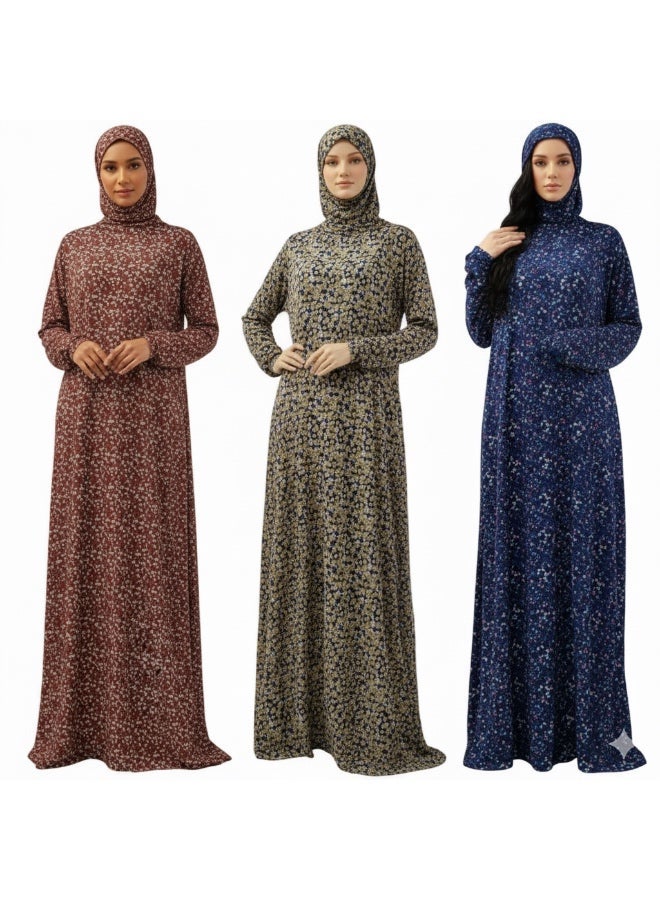 AMYAE One Piece Islamic Prayer Dress Women with Long Sleeve Hooded Style- Prayer Clothes for Women - Namaz Prayer Dress Abaya For women - Jilbab, Umrah essentials for women - Prayer set Salah Dress, Comfortable Wear Multicolor Color - Image 2